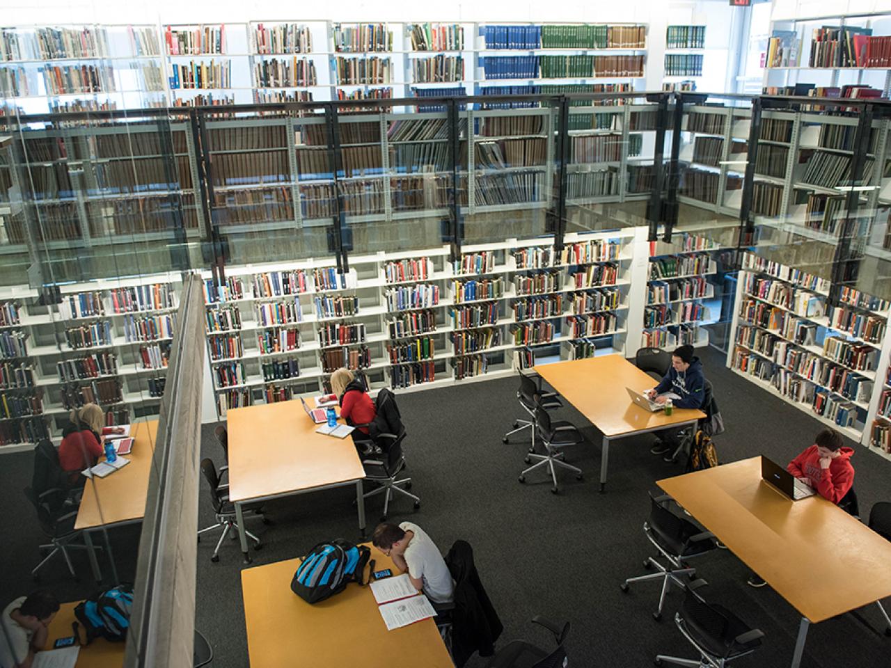 Students studying on campus at Ohio State