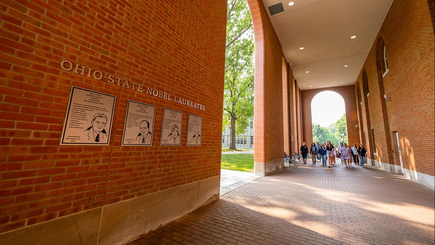 Students on a tour of campus