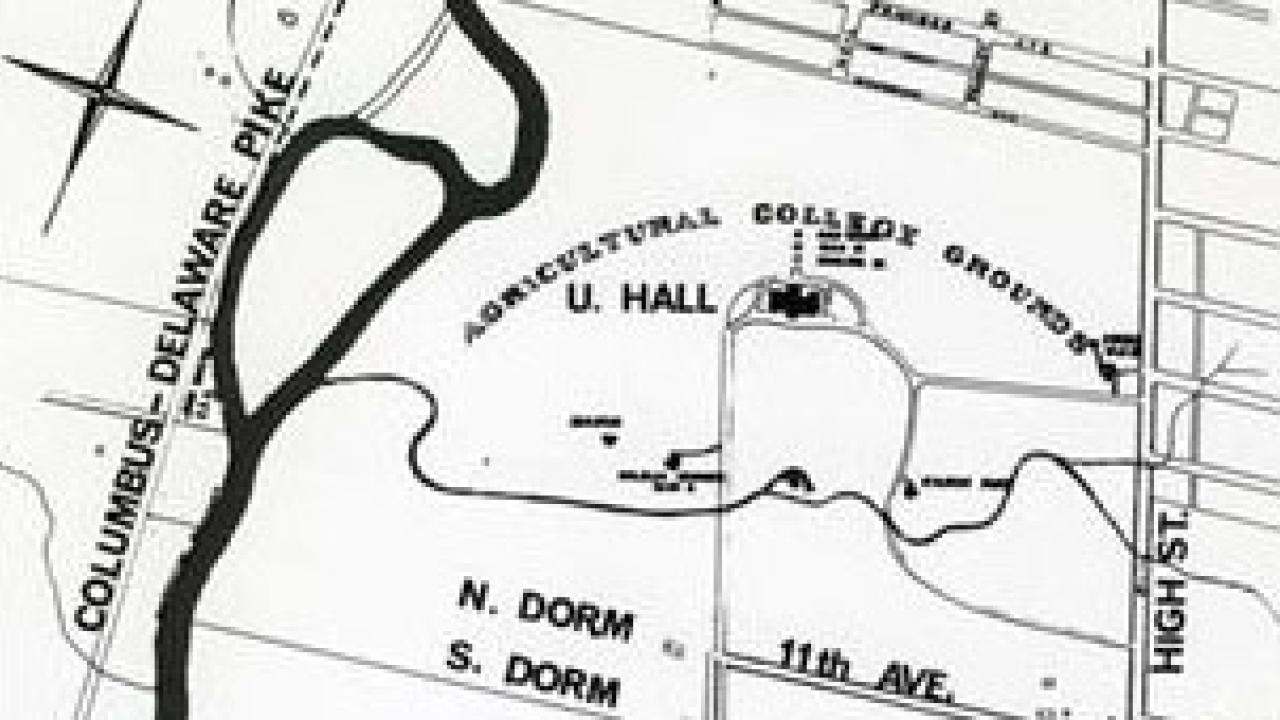 Map of the Ohio Agricultural and Mechanical College, 1876